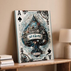 Ace Of Spades Vintage Playing Card Canvas Wall Art Decorative Print For Home