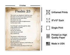 Psalm 23 Print – Bible Verse Poster – Scripture Art – Inspiring Gift for Men Wo