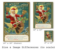 Vintage Style 1908 Santa Claus Christmas Poster! (Multiple Sizes) – Bells – Xmas
