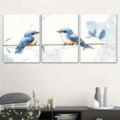 3pcs Birds And Nature In Harmony Wall Art Metal Print Ready to Hang Art