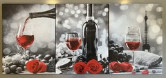 Three 12”x15.75” Wine In Paris Artistic Photo Prints