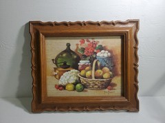 Vintage 1981 Homco Wall Art Ken Forrest «Fresh From The Farm» 13×11 In Farmhouse