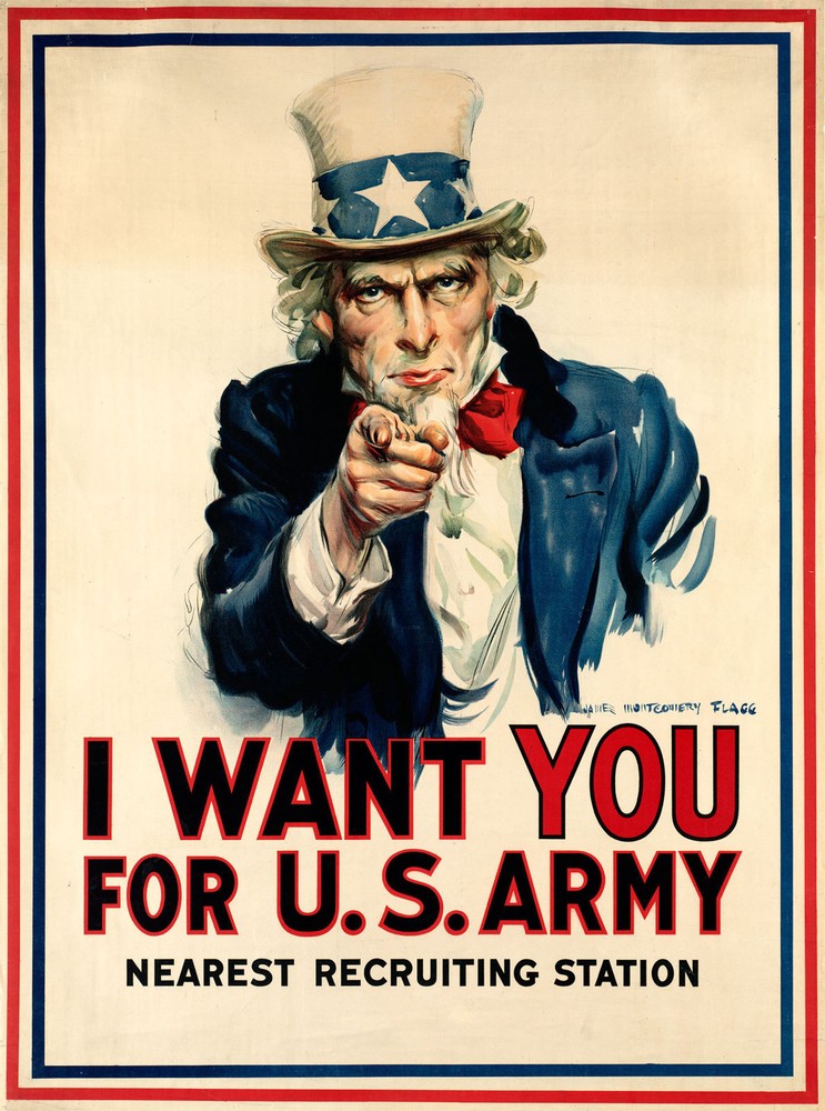 Recruitment Enlistment Poster – WWII WW2 Propaganda – I Want You – Military War