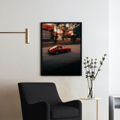 Old Red Porsche 911 Vintage Sports Cars Wall Art Poster Print