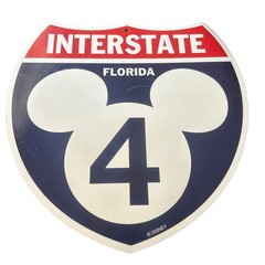 Interstate 4 Florida Disney i4 Wall Decor Art 12″ Sign Durable Plastic Mickey