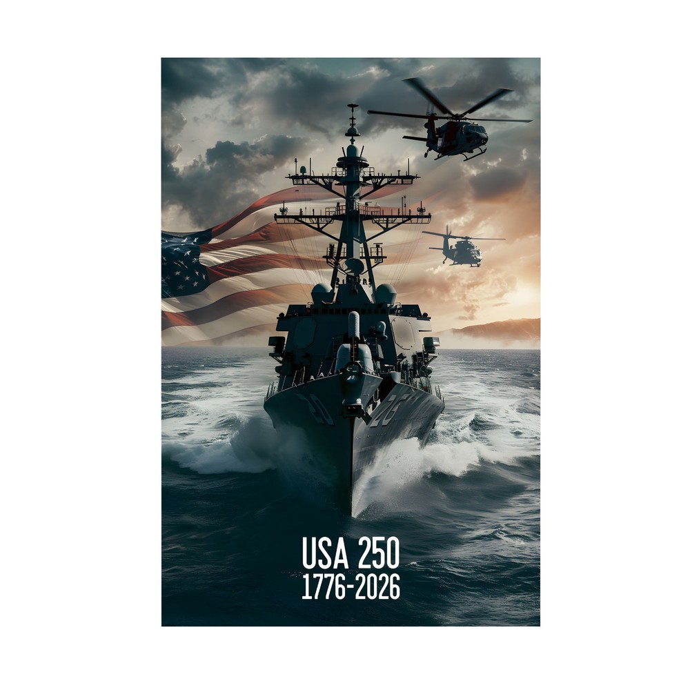 USA 250 1776-2026 Flag – American Navy Tribute 4th of July – POSTER 20″x30″