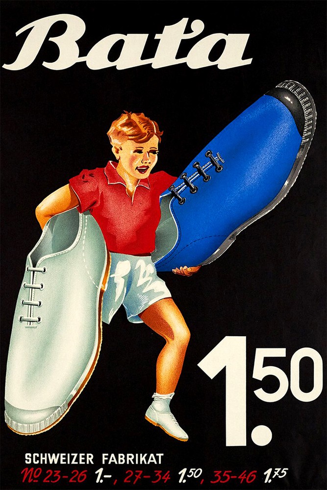 Bata Sport Sneakers Boy 1940 Original Vintage Wall Art Home Decor – POSTER 20×30
