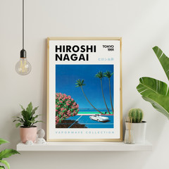 Hiroshi Nagai Tokyo 1991 Poster Canvas Print Vaporwave Retro City Pop Wall Art
