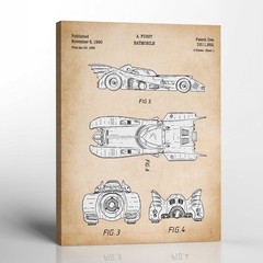 Batman Gifts for Men, batman Decor, Batmobile Patent Canvas Print