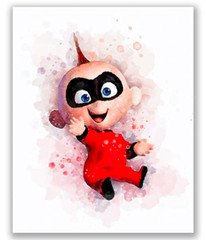 BigWig Prints Incredibles 2 Wall Decor Set of 6 (8 x10 inches) Watercolor FS!