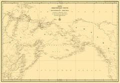 Historic State Map – Alaska Eastern Russia – Gidrograficheski Dept 1844 –
