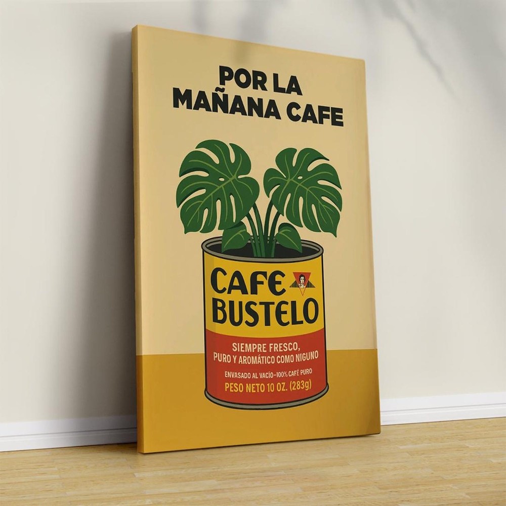 Cafe Bustelo Coffee Poster, Vintage Retro Latino Kitchen Wall Art
