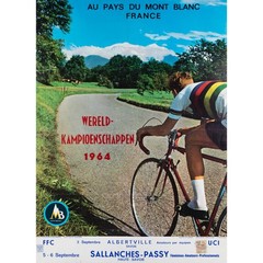 1964 Cycling World Championships, Original Vintage Bicycle Poster, Eddy Merckx