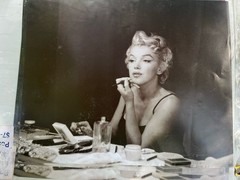 Marilyn Monroe Licensed Reprint Poster 16×20 Black and White Makeup Vanity