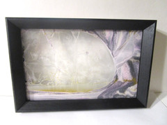 Sand Art Gold Purple Sparkling Wave Unique Changing Black Framed Wall Picture