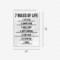 HoneyKick 7 Rules of Life Motivational Wall Art Poster 11×14 White Cardstock