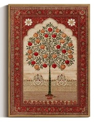 Vintage Framed Wall Art Persian Canvas Art Omegranate Tree Pictures Wall Deco…