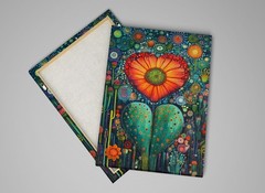 Mexican Cactus Canvas Huichol Art Flower Heart Gallery Wrap Wall Art