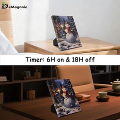 Light Up Snowman Decor w/Timer, LED Christmas Pictures Winter Forest Landscap…
