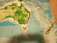 Australia and Standard Time Zone Chart of the World 53″ x 39 1/2″