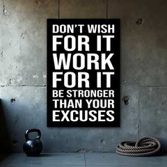 Motivational Wall Art – Inspirational Fitness Poster for Home Gym Office