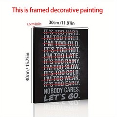Canvas Art Cross Out Excuses Motivational Black Text Wall Decor