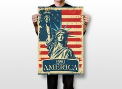 250 Years of America 1776-2026 – Statue of Liberty Patriotic – POSTER 20″x30″