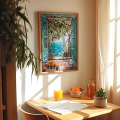 Henri Matisse Open Window Poster Fauvism Mediterranean Orange Flower Wall Art