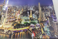 City Skyline Wall Decor Print At Dusk 40 in x 32 in. Stunning!