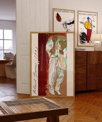 Roland Garros 1993 Tennis Poster, Mid-Century Modern Sports Wall Art