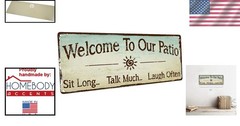Rustic 6×16 Welcome to Our Patio Metal Sign – Perfect for Outdoor Decor