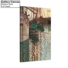 Egon Schiele Port of Trieste Canvas/Poster Wall Art – Landscape Painting Print