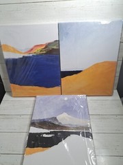 Abstract Mountain Canvas Wall Art, 12 x 16 Inches 3 PCS Natural…
