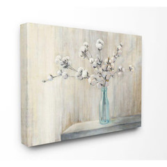 24 In. X 30 In. «Beautiful Cotton Flower Grey Brown Painting» by Julia Purinton