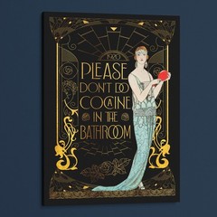 Funny Bathroom Poster – Vintage Art Deco Wall Art, Maximalist Home Decor