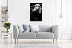 Black & White Dalmatian Dog Portrait Framed Canvas Print Wall Art Home Decor