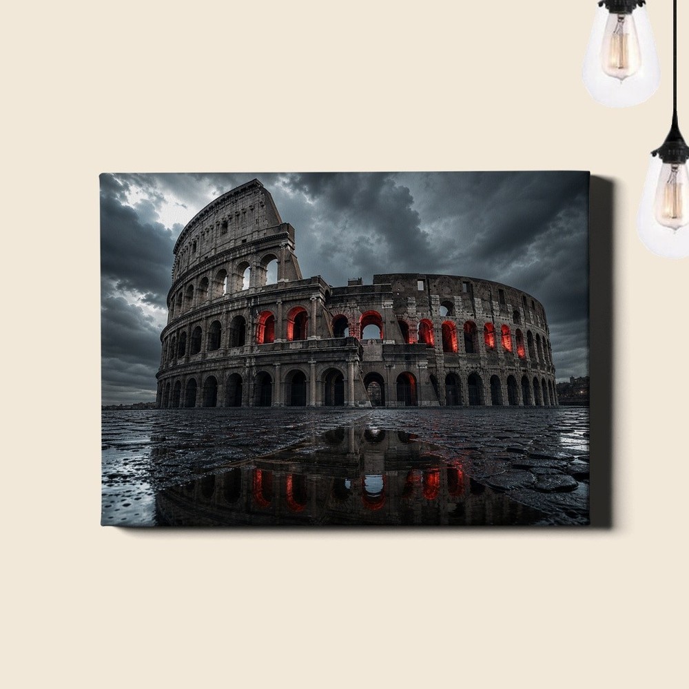 Colosseum Poster Print Dramatic Monochrome Ancient Rome Landmark