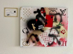 CANVAS PAINTING POP ART POP-ART design gucci Banksy Louis Vuitton certificate