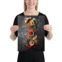 Spices (Italian, Spanish cuisine) — Food kitchen poster/blackboard