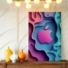 Wall Art Abstract Layered Paper Cut Style Colorful Fruit Logo Modern Poster