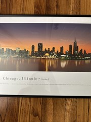Framed Panoramic Chicago Skyline Print Horizontal 40 x 14 James Blakeway