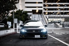 Honda Civic Black Front View City Driving Art Wall Decor – POSTER 20×30
