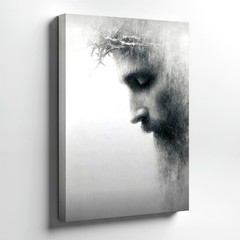 Wall Art Jesus Christ Portrait Crown of Thorns Religious Canvas Print Decor