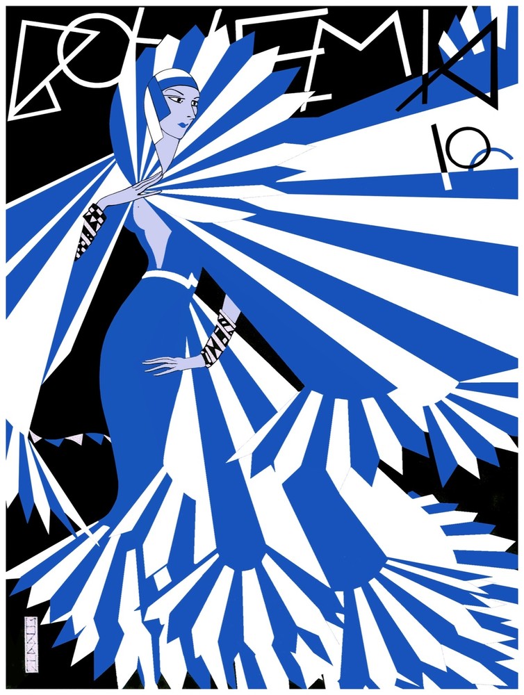6275.Bohemia blue & white fashion dress Poster.House Wall Art Decorative.