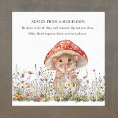 Advice from a Mushroom – Funny Mouse Spring Art – Framed Wall Decor