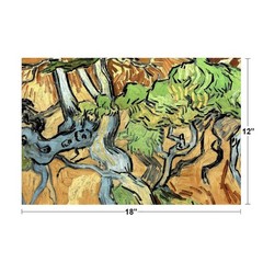 Vincent van Gogh Tree Roots 1890 Impressionist Oil Painting Poster 18×12
