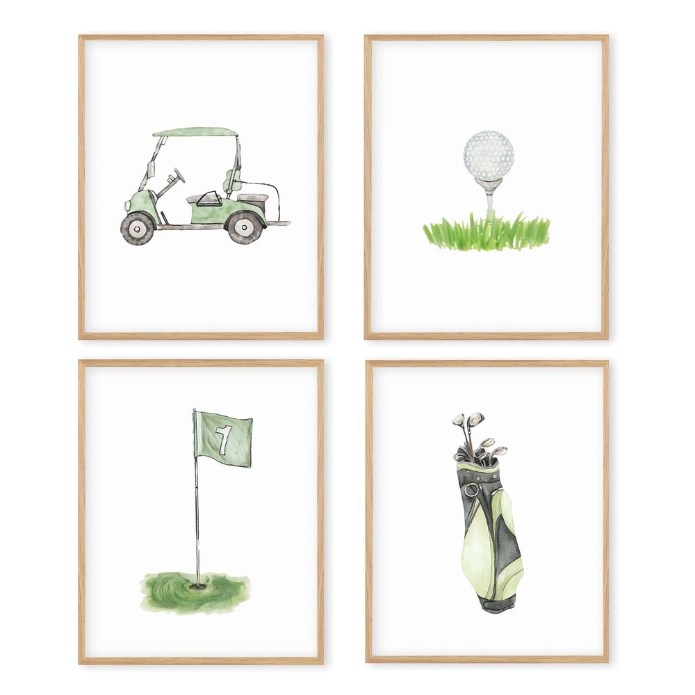 Boat Wades Golf Nursery Decor Unframed Wall Art Prints,Golf Flag Posters & Pr…