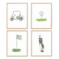 Boat Wades Golf Nursery Decor Unframed Wall Art Prints,Golf Flag Posters & Pr…