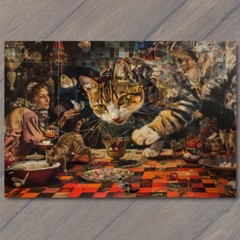 Art Print Collage Cats Color Super Unusual Strange Weird Tableaus Fanciful Fun