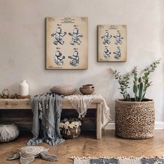 Interlocking Figure Wall Art Canvas Print, Mini Figures Canvas, Ready To Hang
